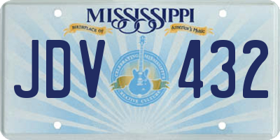 MS license plate JDV432