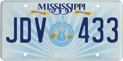 MS license plate JDV433