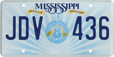 MS license plate JDV436