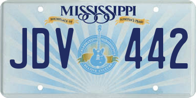 MS license plate JDV442
