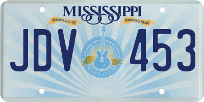 MS license plate JDV453