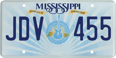MS license plate JDV455