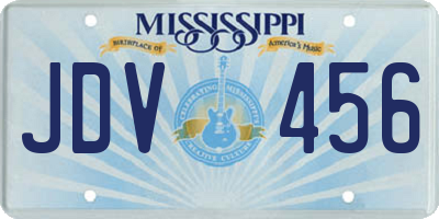 MS license plate JDV456