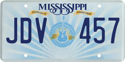 MS license plate JDV457