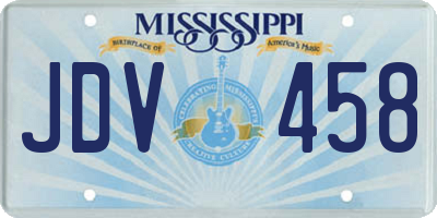MS license plate JDV458