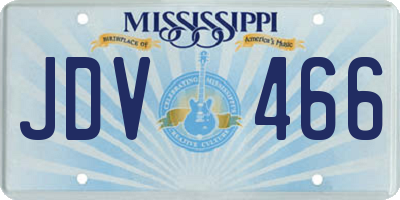 MS license plate JDV466