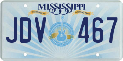 MS license plate JDV467