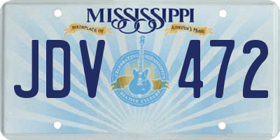 MS license plate JDV472