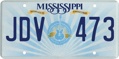 MS license plate JDV473