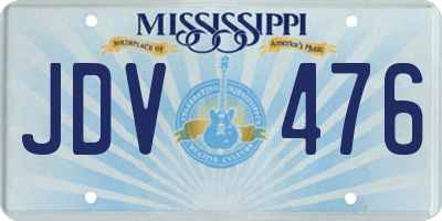 MS license plate JDV476