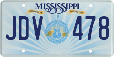 MS license plate JDV478