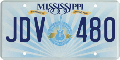 MS license plate JDV480