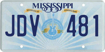 MS license plate JDV481