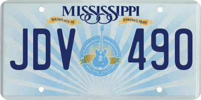 MS license plate JDV490