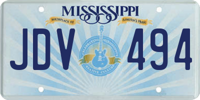 MS license plate JDV494