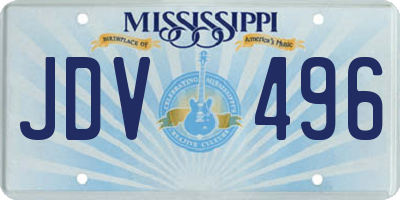 MS license plate JDV496