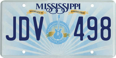 MS license plate JDV498