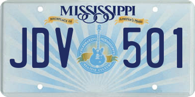 MS license plate JDV501