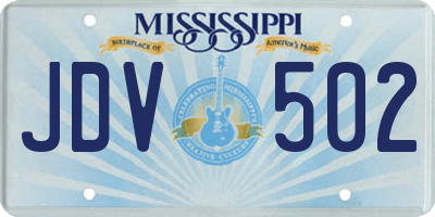 MS license plate JDV502
