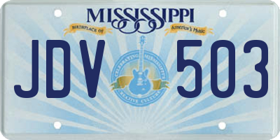 MS license plate JDV503