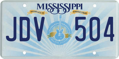 MS license plate JDV504