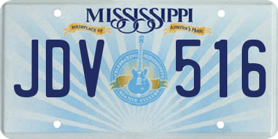 MS license plate JDV516