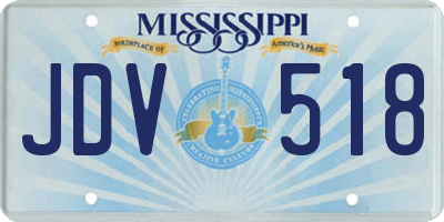 MS license plate JDV518