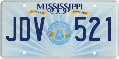 MS license plate JDV521