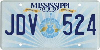 MS license plate JDV524