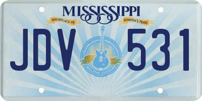MS license plate JDV531