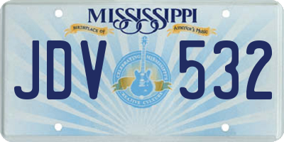 MS license plate JDV532