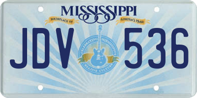 MS license plate JDV536
