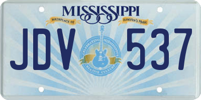 MS license plate JDV537