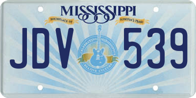 MS license plate JDV539