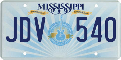 MS license plate JDV540