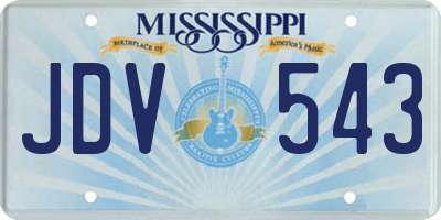 MS license plate JDV543