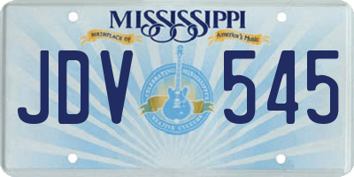 MS license plate JDV545