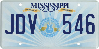 MS license plate JDV546