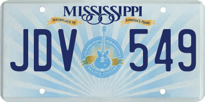 MS license plate JDV549