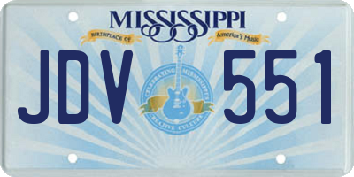 MS license plate JDV551