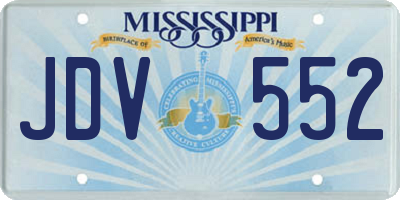 MS license plate JDV552