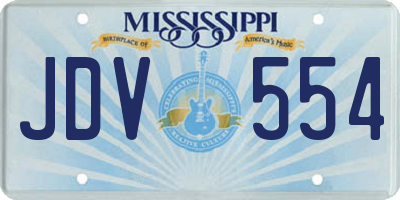 MS license plate JDV554