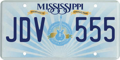 MS license plate JDV555