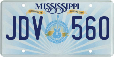 MS license plate JDV560
