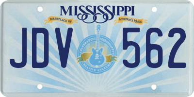 MS license plate JDV562
