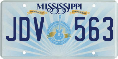 MS license plate JDV563