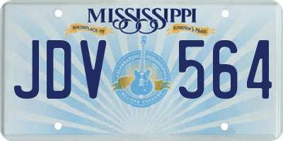 MS license plate JDV564