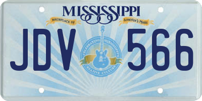 MS license plate JDV566