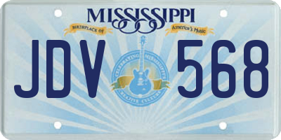 MS license plate JDV568
