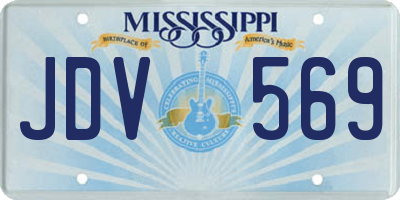 MS license plate JDV569